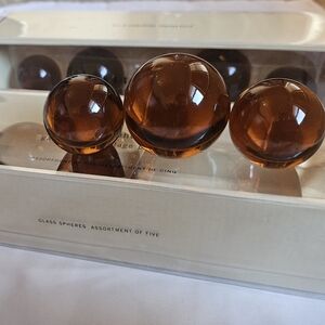 Pottery Barn Amber Glass Decorative Spheres